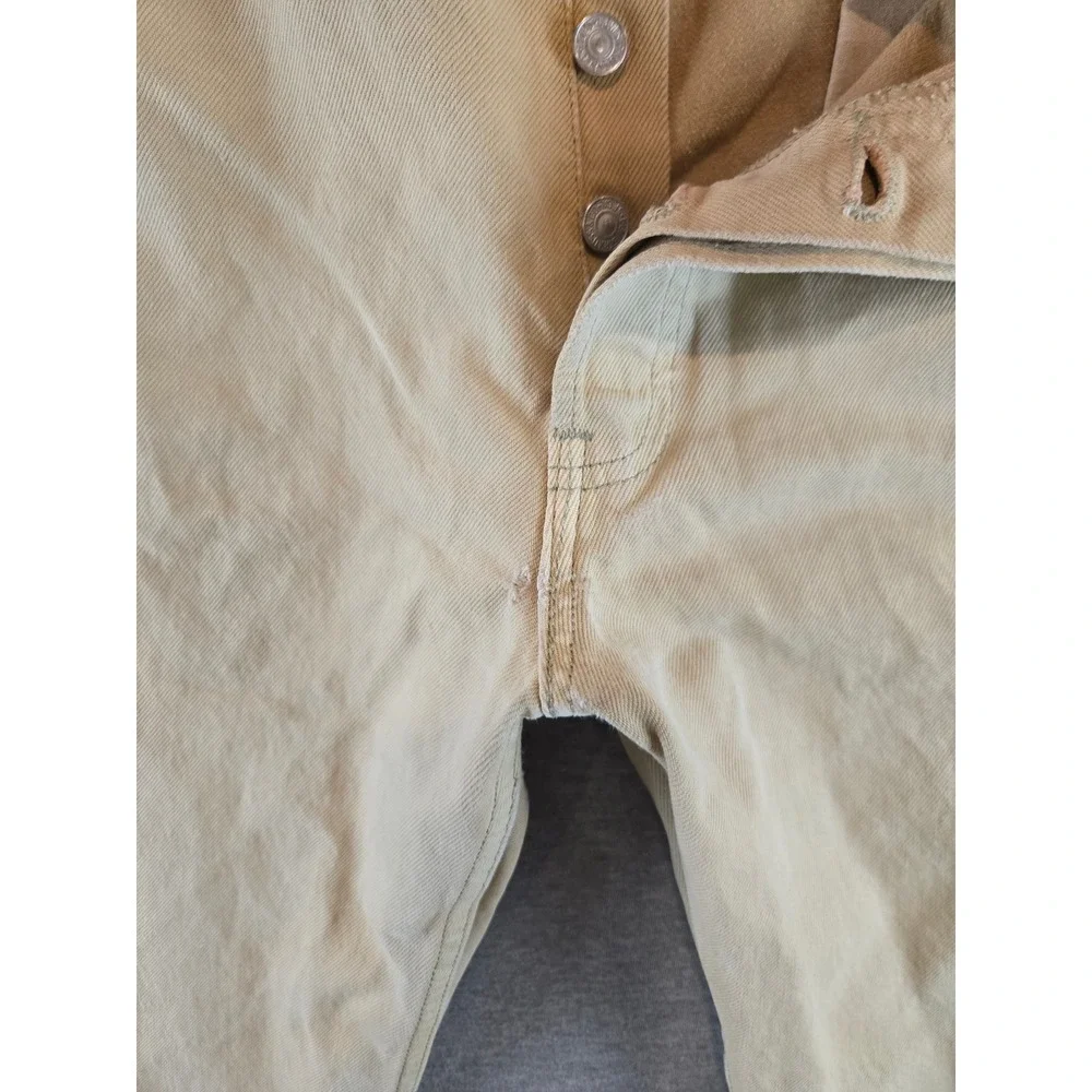 Vintage Levi's 501 Jeans Mens 38x30 Tan Straight Leg‎ Button Fly Made USA 01 Y2K
